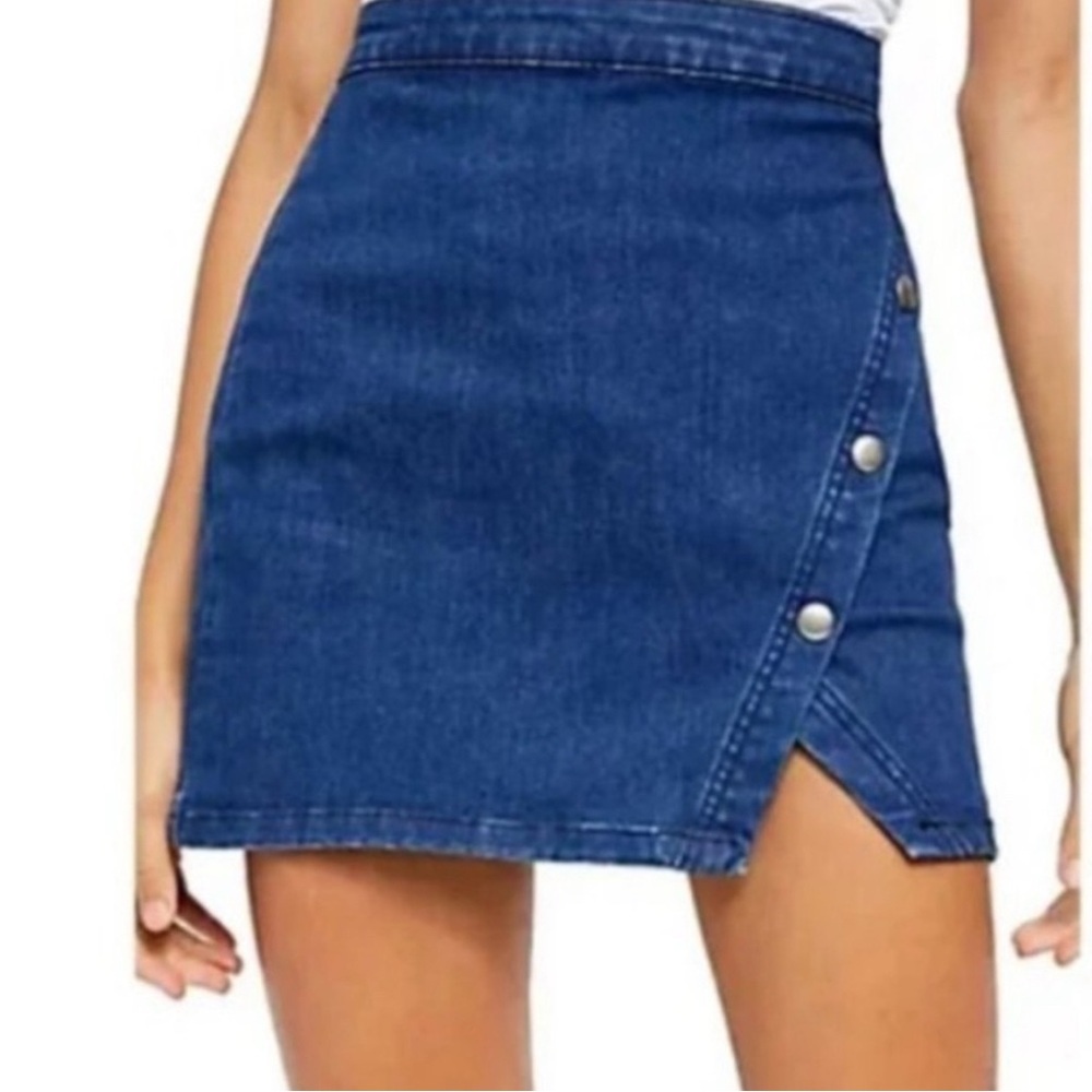 We The Free Blue Mini Skirt